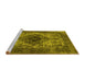 Sideview of Machine Washable Oriental Yellow Industrial Rug, wshurb551yw