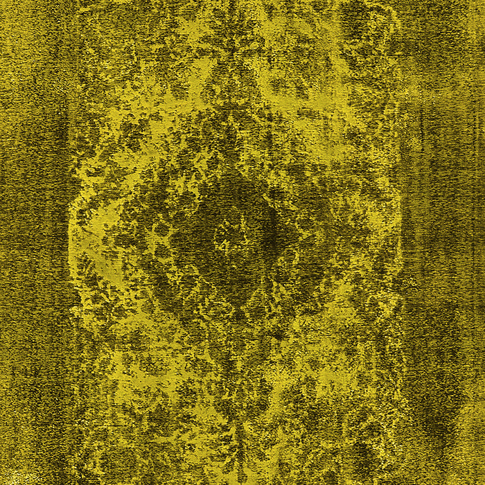 Machine Washable Oriental Yellow Industrial Rug, wshurb551yw