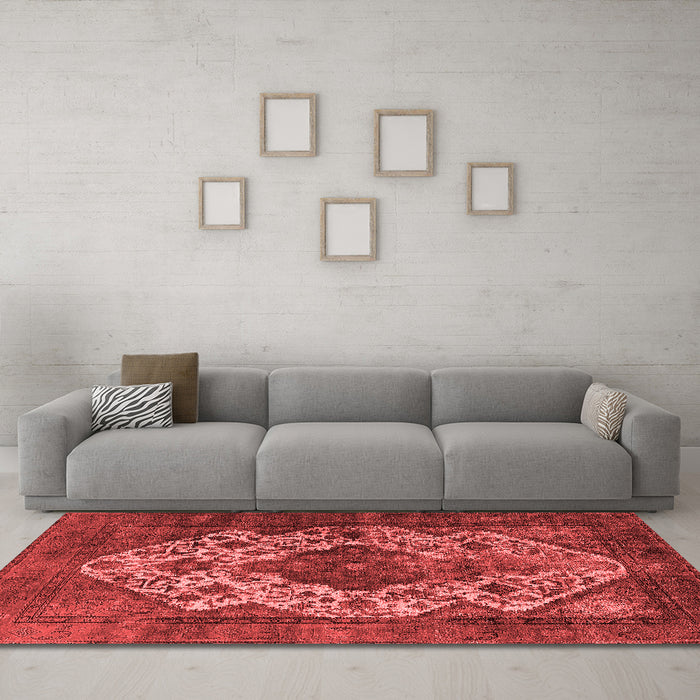 Industrial Red Washable Rugs