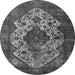 Round Oriental Gray Industrial Rug, urb552gry