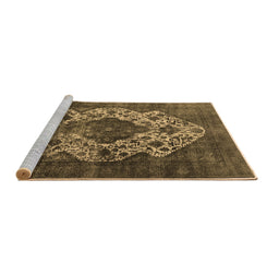 Sideview of Machine Washable Oriental Brown Industrial Rug, wshurb552brn
