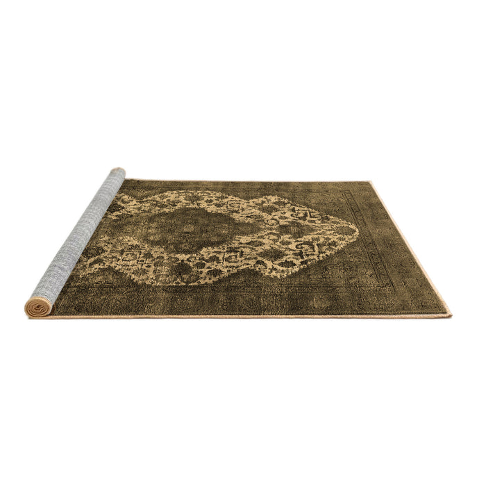Sideview of Machine Washable Oriental Brown Industrial Rug, wshurb552brn