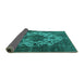 Sideview of Oriental Turquoise Industrial Rug, urb552turq