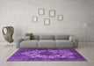 Machine Washable Oriental Purple Industrial Area Rugs in a Living Room, wshurb552pur