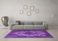 Machine Washable Oriental Purple Industrial Rug, wshurb552pur