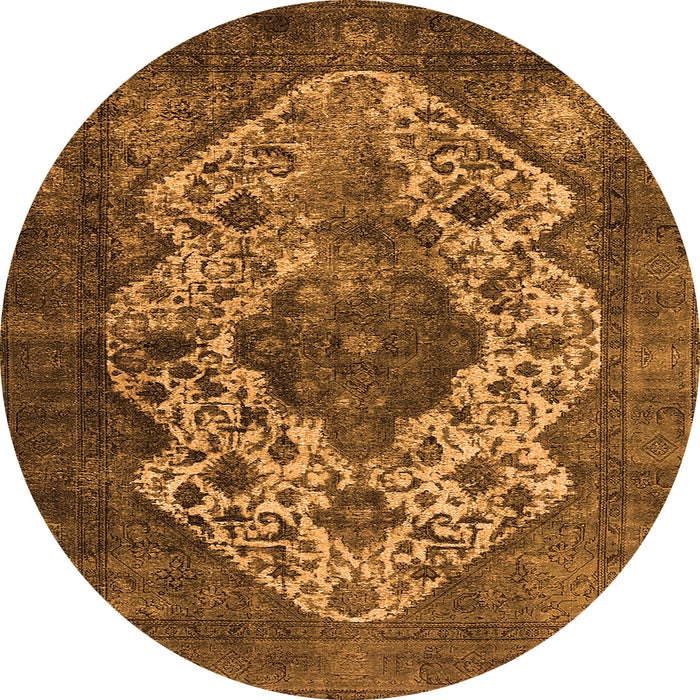 Round Oriental Orange Industrial Rug, urb552org