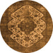 Round Oriental Orange Industrial Rug, urb552org