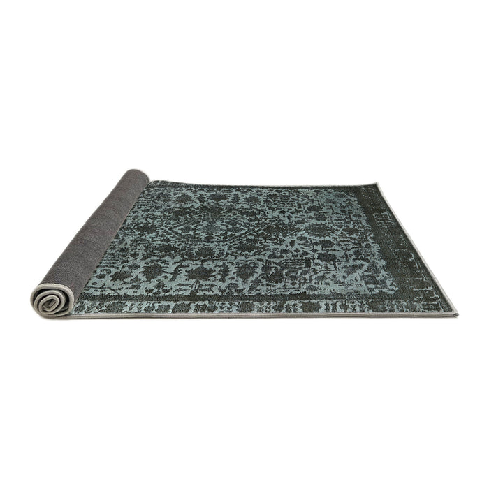 Sideview of Mid-Century Modern Light Slate Gray Oriental Rug, urb553