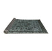 Sideview of Mid-Century Modern Light Slate Gray Oriental Rug, urb553