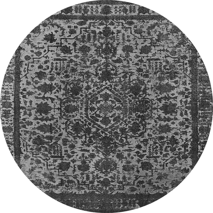 Round Oriental Gray Industrial Rug, urb553gry