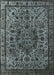 Mid-Century Modern Light Slate Gray Oriental Rug, urb553