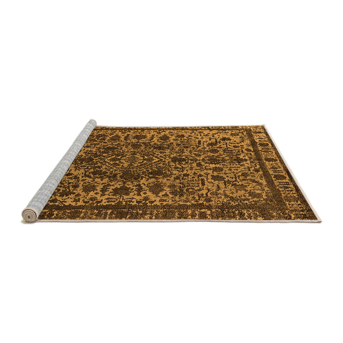 Sideview of Machine Washable Oriental Orange Industrial Area Rugs, wshurb553org