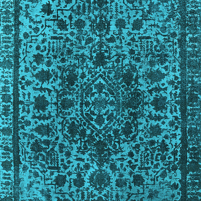 Machine Washable Oriental Light Blue Industrial Rug, wshurb553lblu