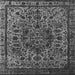 Square Machine Washable Oriental Gray Industrial Rug, wshurb553gry