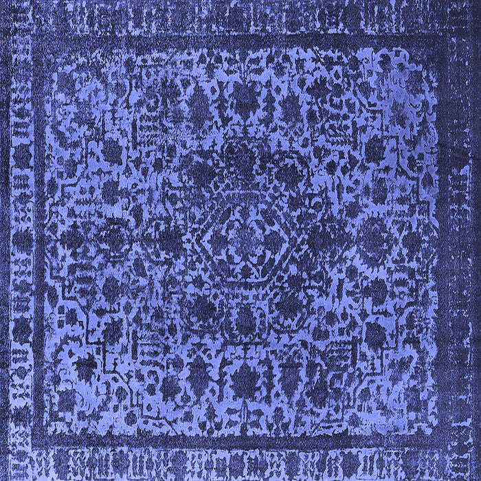 Square Oriental Blue Industrial Rug, urb553blu