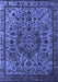 Machine Washable Oriental Blue Industrial Rug, wshurb553blu