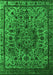 Machine Washable Oriental Green Industrial Area Rugs, wshurb553grn