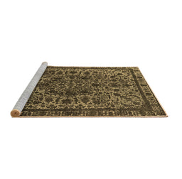 Sideview of Machine Washable Oriental Brown Industrial Rug, wshurb553brn