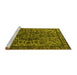 Sideview of Machine Washable Oriental Yellow Industrial Rug, wshurb553yw