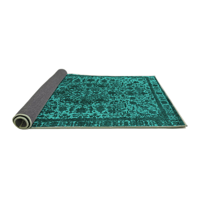 Sideview of Oriental Turquoise Industrial Rug, urb553turq