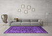 Machine Washable Oriental Purple Industrial Area Rugs in a Living Room, wshurb553pur