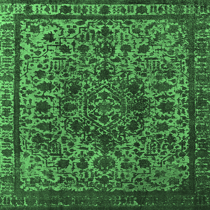 Square Oriental Emerald Green Industrial Rug, urb553emgrn