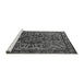 Sideview of Machine Washable Oriental Gray Industrial Rug, wshurb553gry