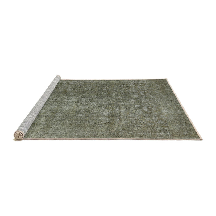 Sideview of Machine Washable Industrial Modern Dark Moccasin Green Rug, wshurb554