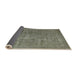 Sideview of Mid-Century Modern Dark Green Oriental Rug, urb554