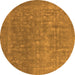 Round Oriental Orange Industrial Rug, urb554org