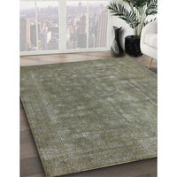 Mid-Century Modern Dark Green Oriental Rug, urb554