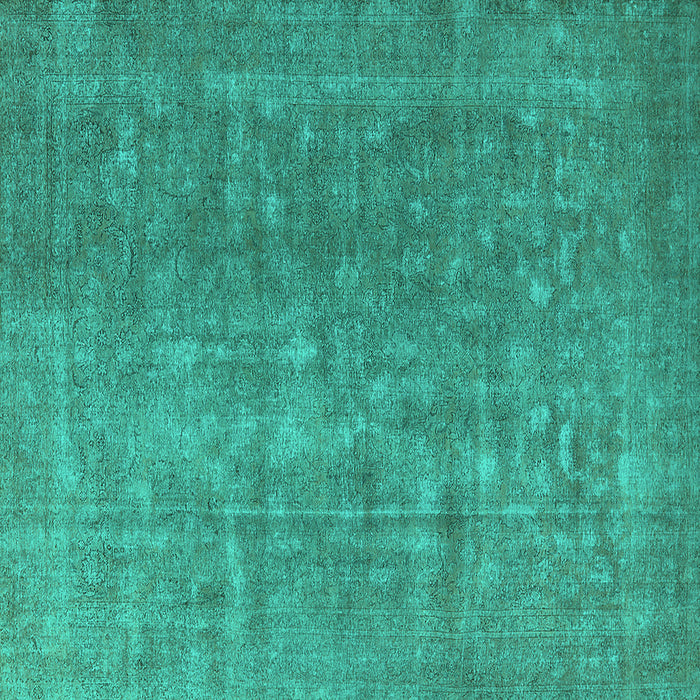 Square Machine Washable Oriental Turquoise Industrial Area Rugs, wshurb554turq