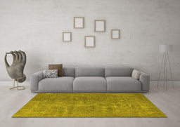 Machine Washable Oriental Yellow Industrial Rug in a Living Room, wshurb554yw