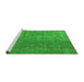 Sideview of Machine Washable Oriental Green Industrial Area Rugs, wshurb554grn