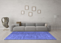 Machine Washable Oriental Blue Industrial Rug in a Living Room, wshurb554blu