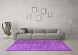 Machine Washable Oriental Purple Industrial Area Rugs in a Living Room, wshurb554pur