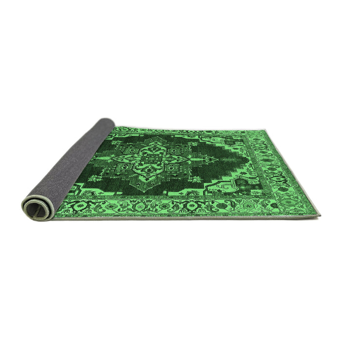 Sideview of Oriental Emerald Green Industrial Rug, urb555emgrn