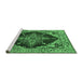 Sideview of Machine Washable Oriental Emerald Green Industrial Area Rugs, wshurb555emgrn