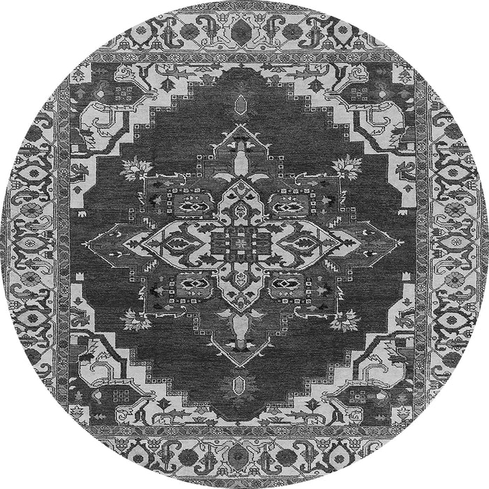 Round Oriental Gray Industrial Rug, urb555gry