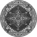 Round Oriental Gray Industrial Rug, urb555gry