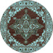 Round Oriental Light Blue Industrial Rug, urb555lblu