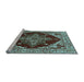 Sideview of Machine Washable Oriental Light Blue Industrial Rug, wshurb555lblu