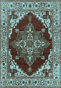 Oriental Light Blue Industrial Rug, urb555lblu