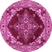 Round Oriental Pink Industrial Rug, urb555pnk