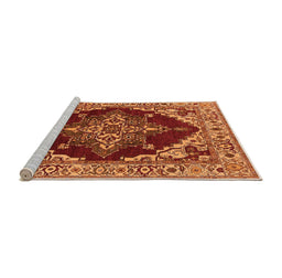 Sideview of Machine Washable Oriental Orange Industrial Area Rugs, wshurb555org