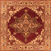 Square Oriental Orange Industrial Rug, urb555org