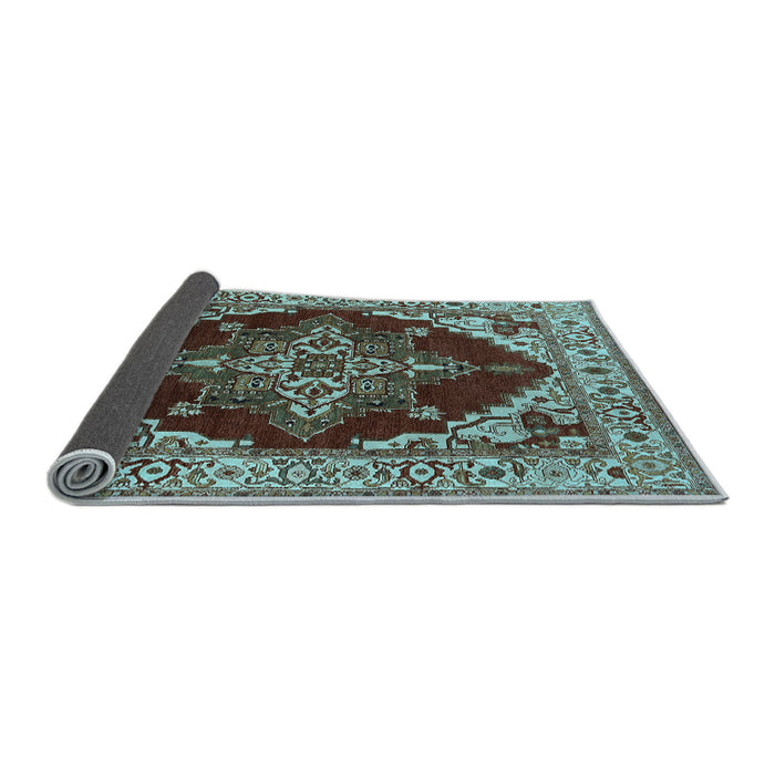 Sideview of Oriental Light Blue Industrial Rug, urb555lblu