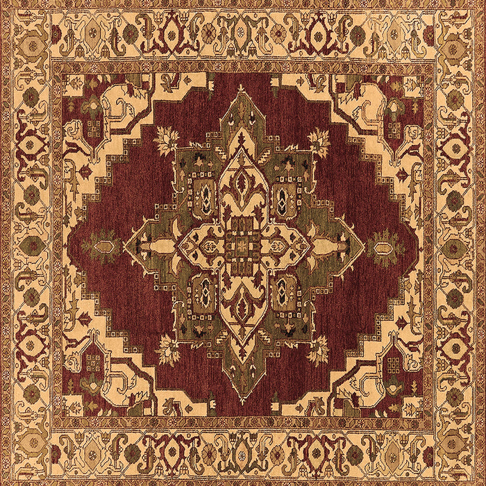 Square Oriental Brown Industrial Rug, urb555brn