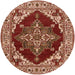 Round Machine Washable Industrial Modern Brown Sand Brown Rug, wshurb555