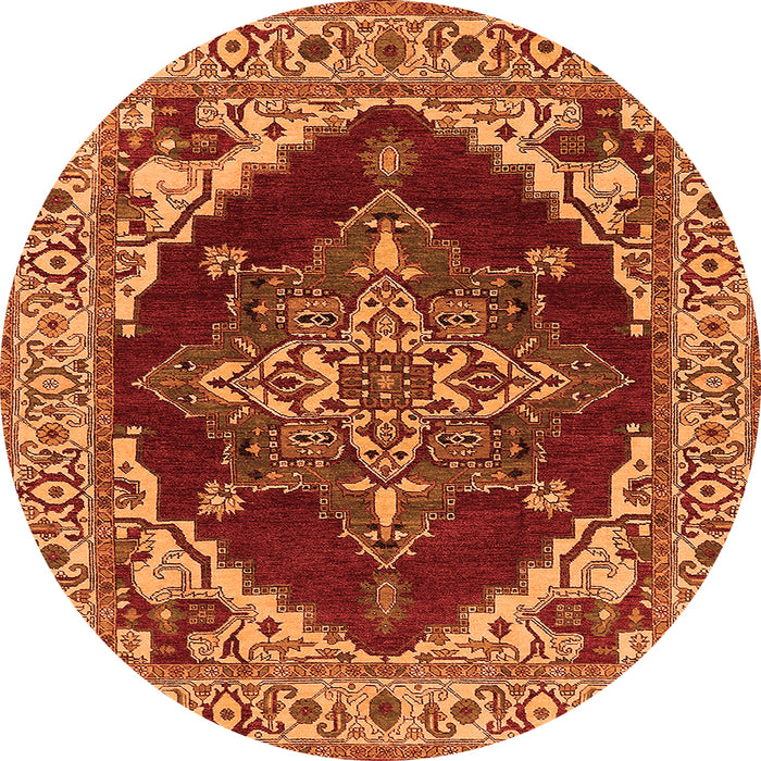 Round Oriental Orange Industrial Rug, urb555org